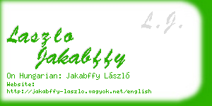 laszlo jakabffy business card